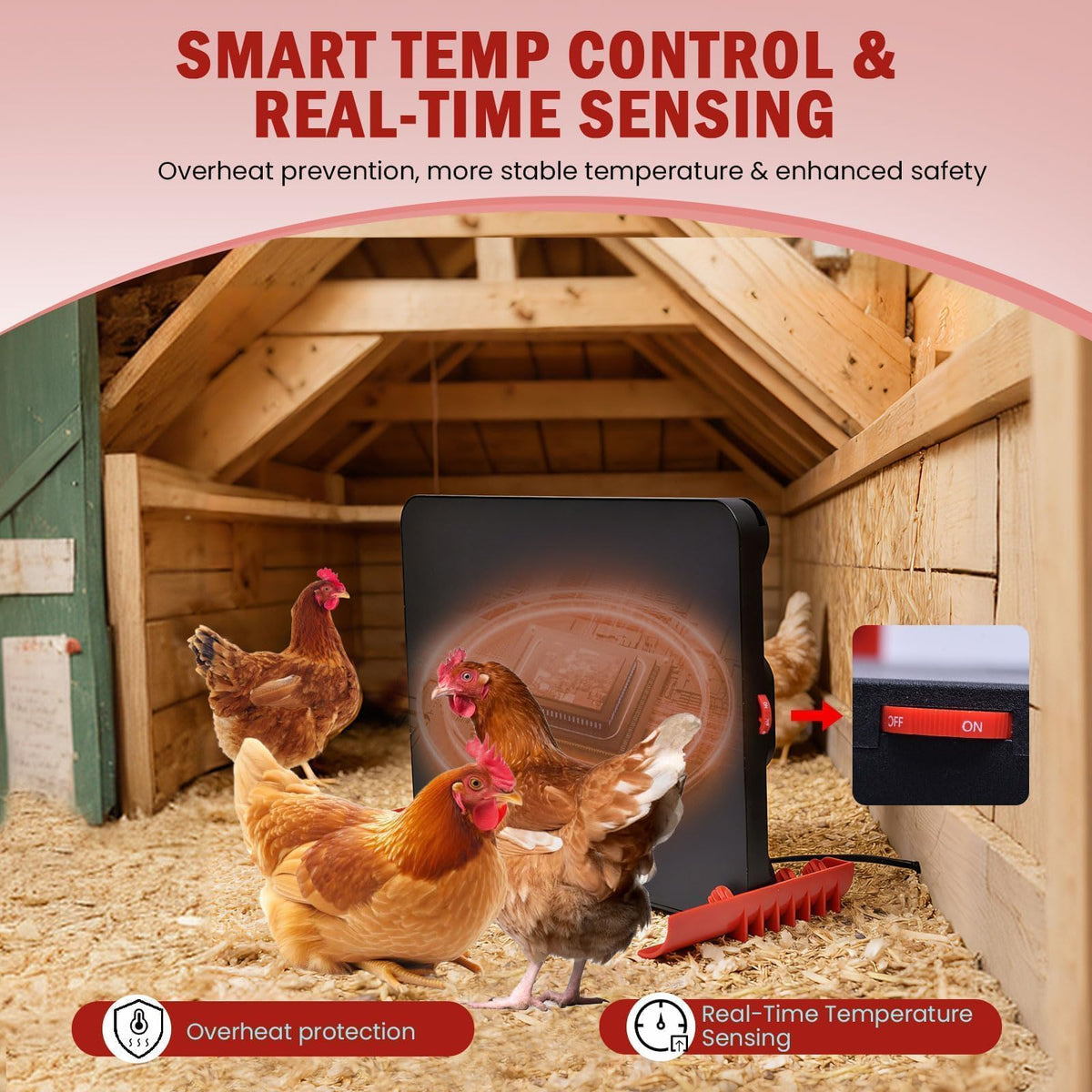 Shaledig 200W radiant plate delivers energy-efficient warmth for cold weather brooders.