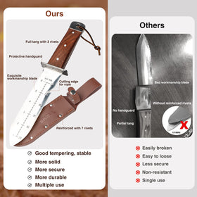 SHALL Hori Hori rosewood handle offers a secure, comfortable grip.