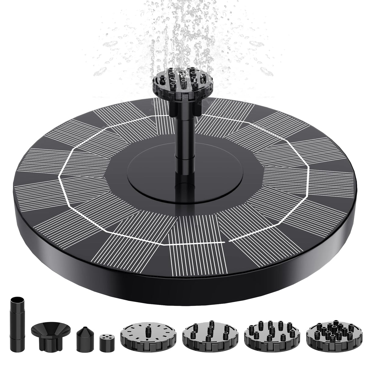 SHANCHAHUA bird bath fountain six-nozzles enhances garden water display