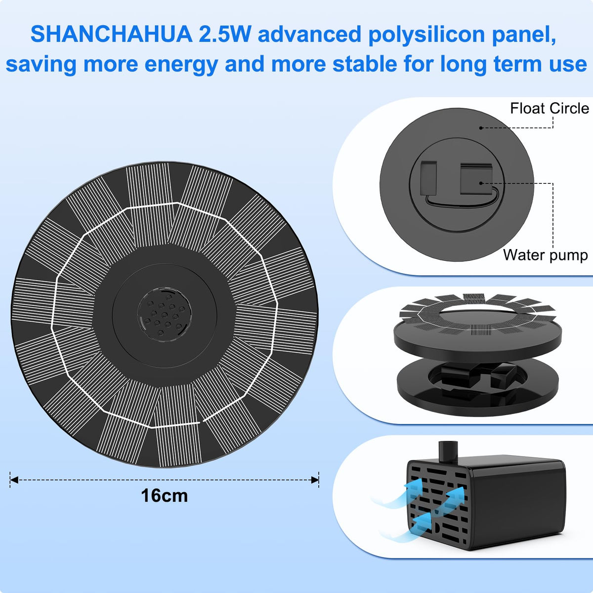 SHANCHAHUA outdoor fountain adds life to ponds and gardens
