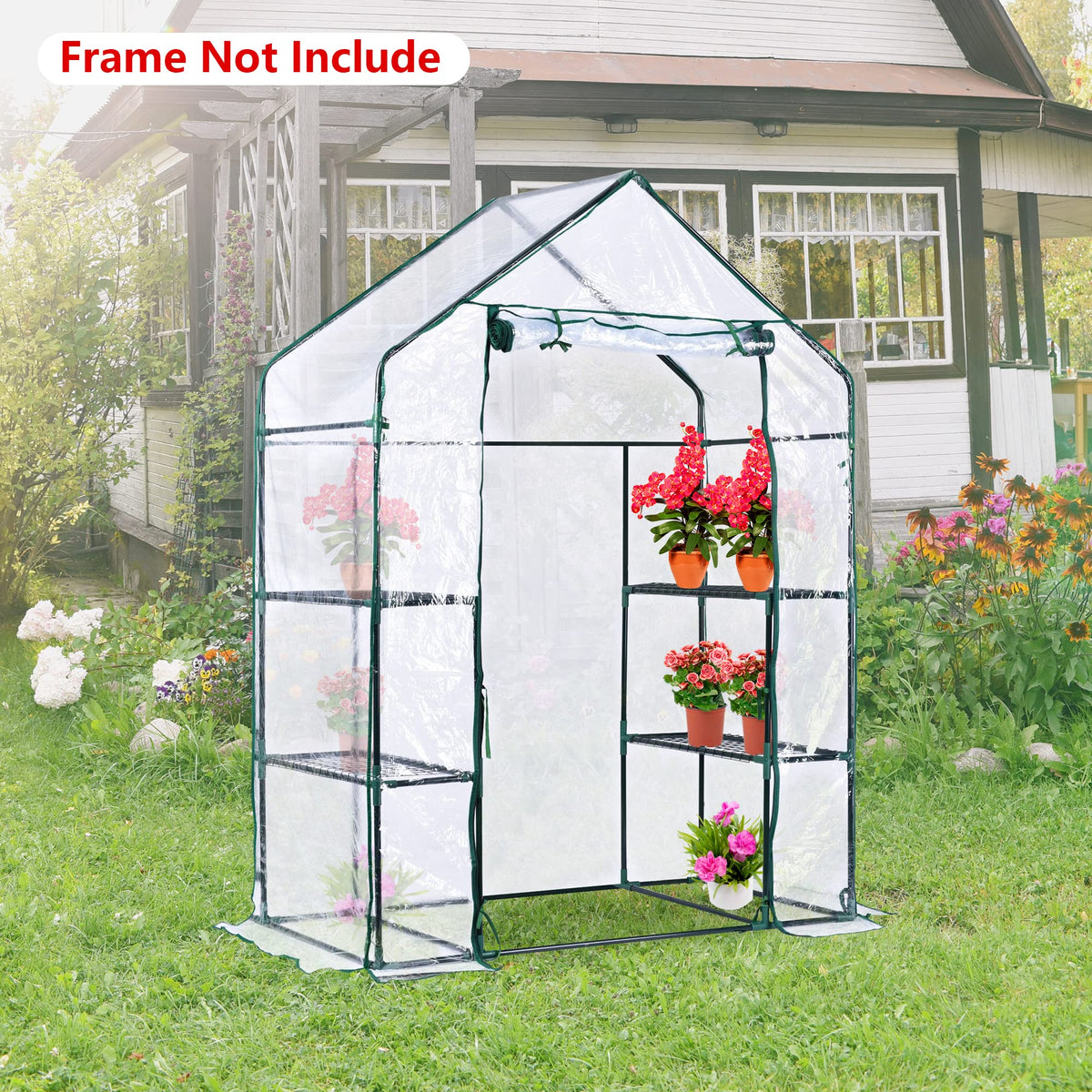 SHANGXING roll-up zipper door detail on greenhouse cover