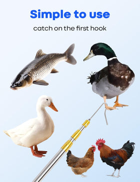 SHANWORN poultry catcher net leg hook safely restrains legs during transfer.