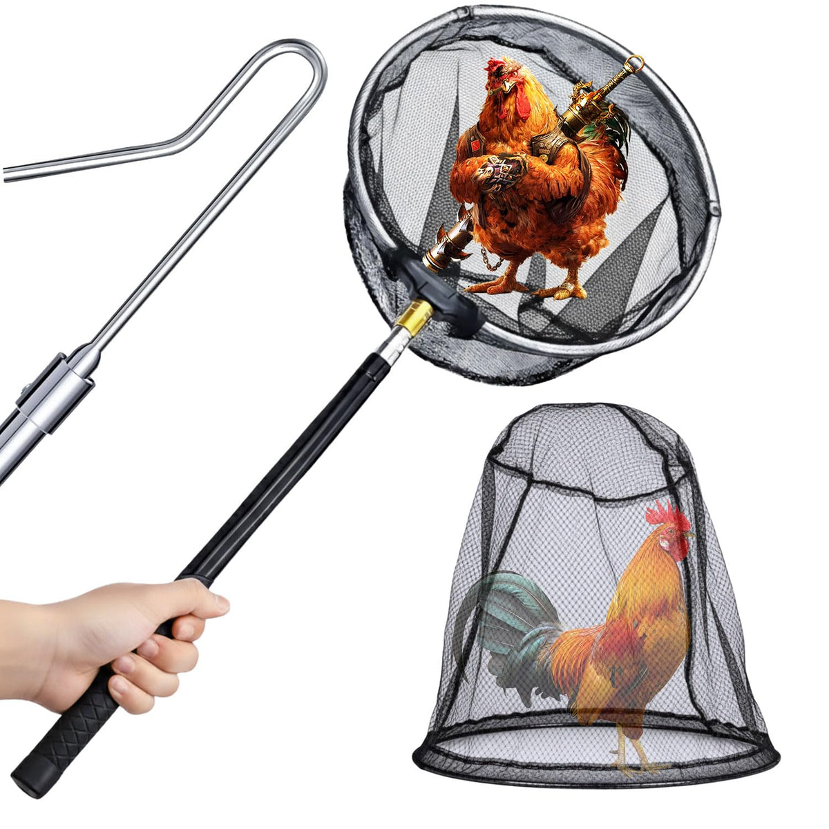 SHANWORN poultry catcher net overview for safe bird handling on farms.