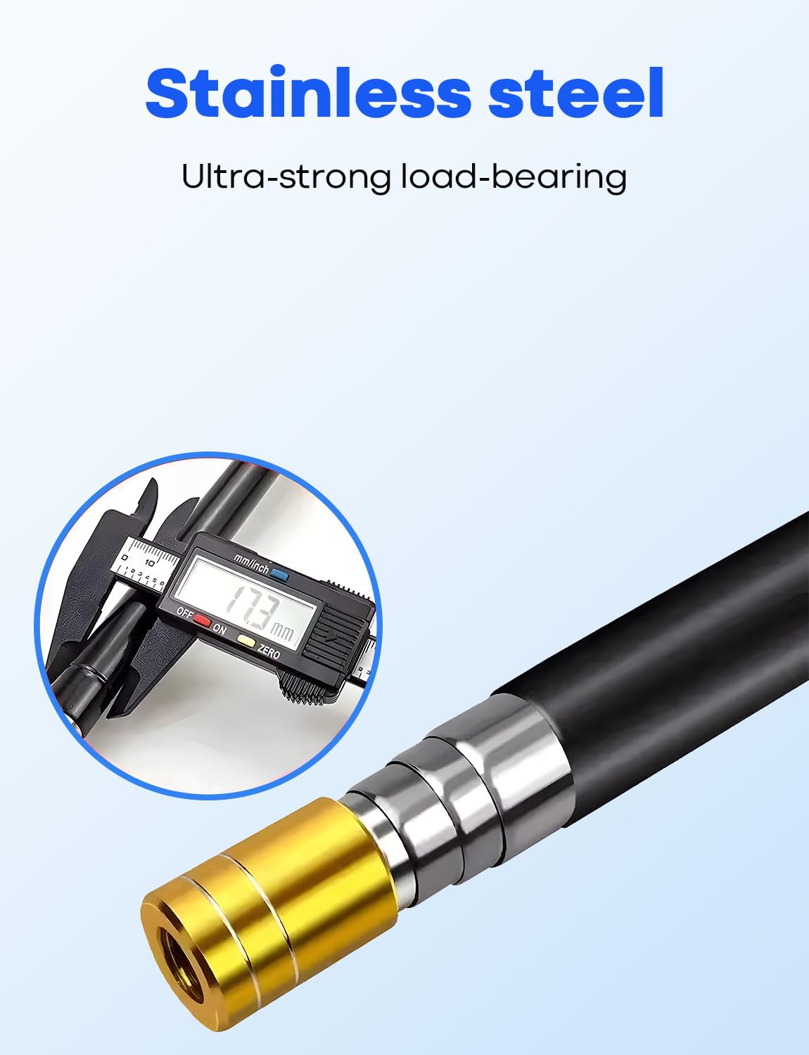 SHANWORN Ergonomic aluminum handle with non-slip grip for comfortable use.
