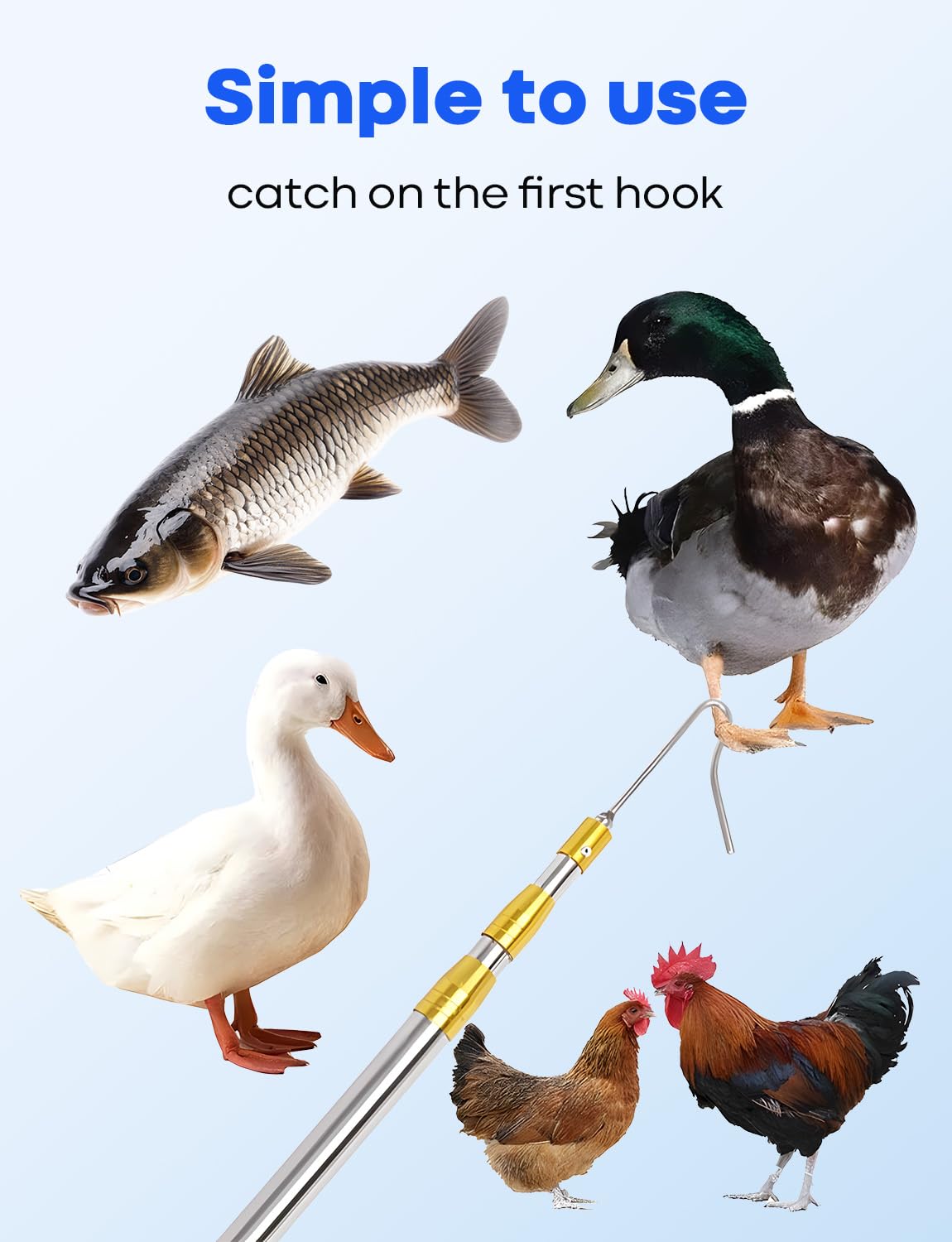 SHANWORN Leg hook design safely restrains birds during capture.