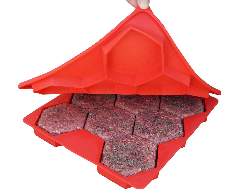 Shape+Store Burger Master press forms uniform patties for consistent grilling.