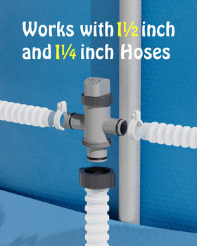 SHAPON installation adapters for 1.25 and 1.50 inch hoses shown in use
