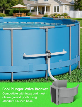 SHAPON pool hose holder keeps hoses elevated off the ground.