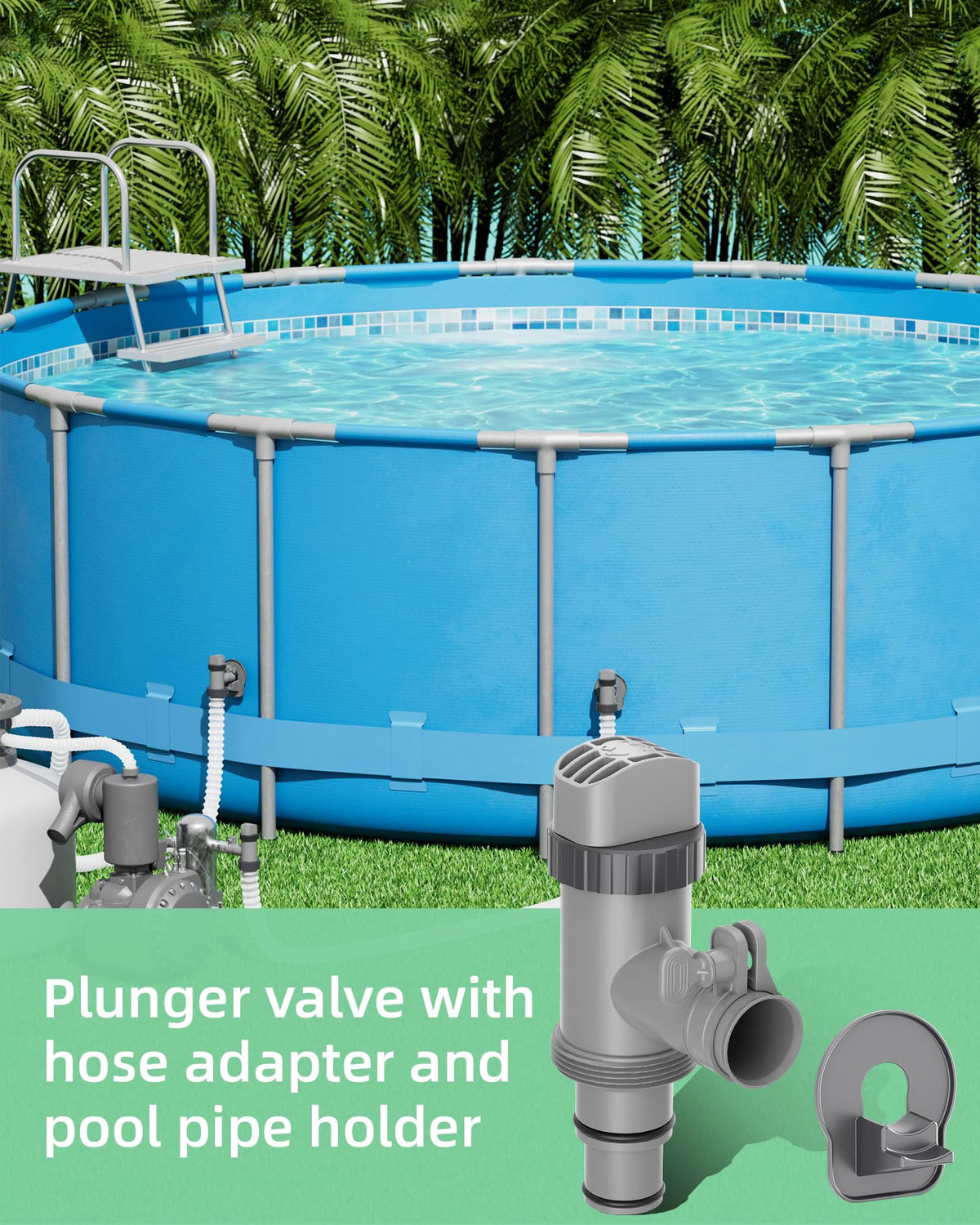 SHAPON pool hose holder protects hoses from bending under pressure.