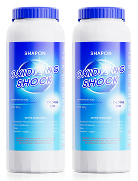 SHAPON Spa Shock bottle pouring for quick water treatment and clarity