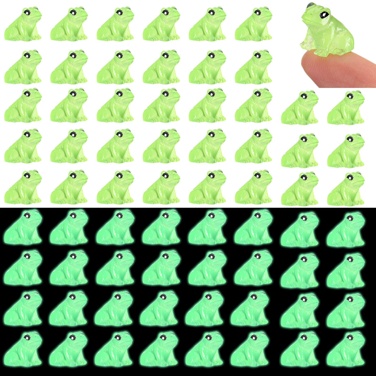 Shappy 70 resin mini frogs in box packaging for easy home and garden decorating.