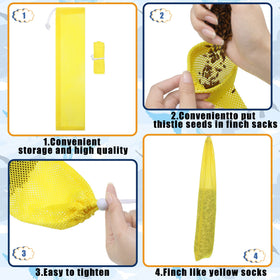 Shappy finch sock feeder yellow small size with visible seed capacity