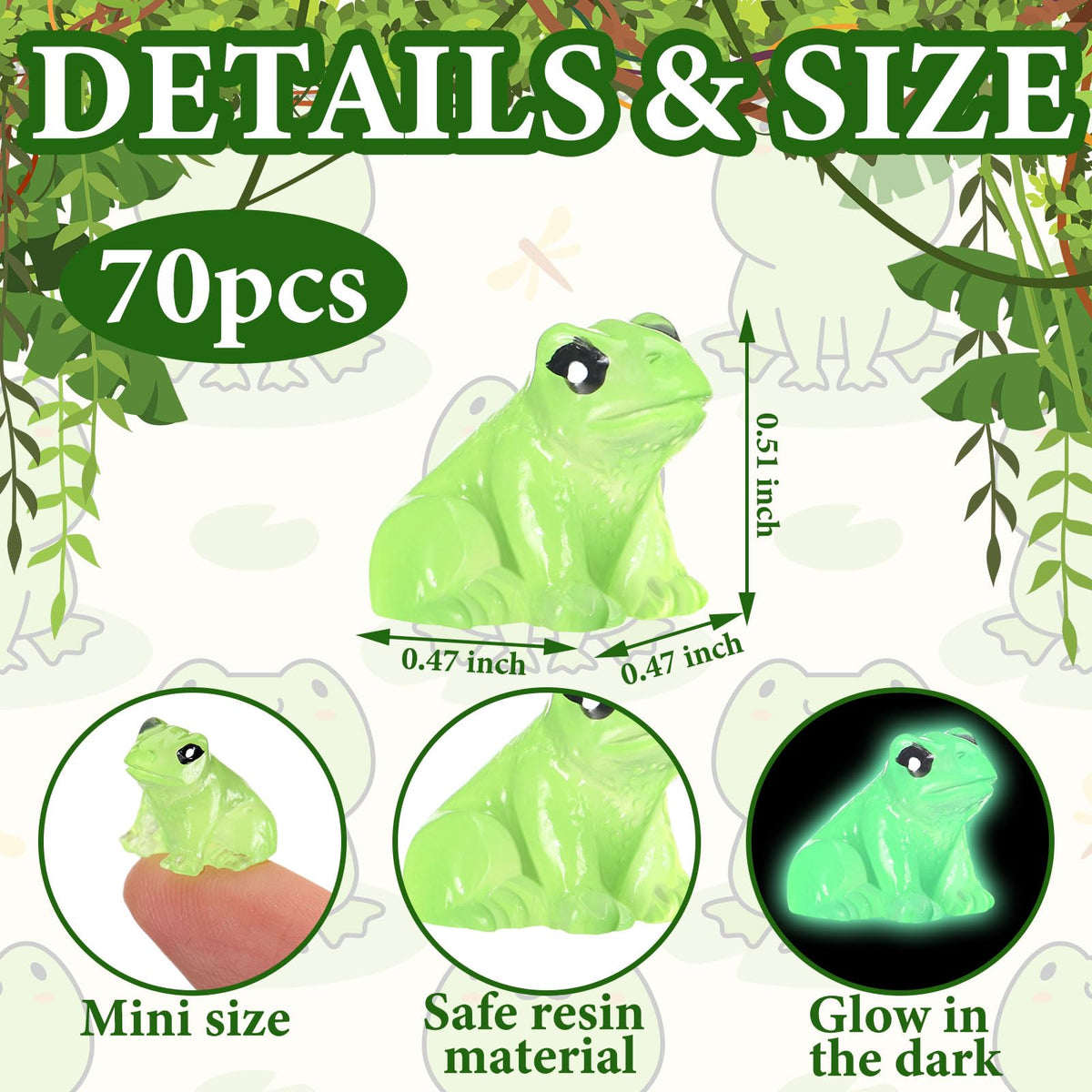 Shappy mini frogs on moss landscape for charming terrarium accents.