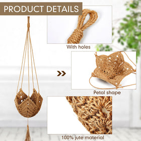 Shappy S-shaped hooks with planter hanger enable quick setup.