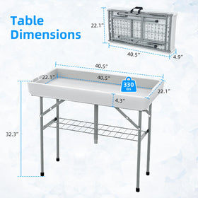 Large trough of ShareWIN table keeping drinks on ice for guests.