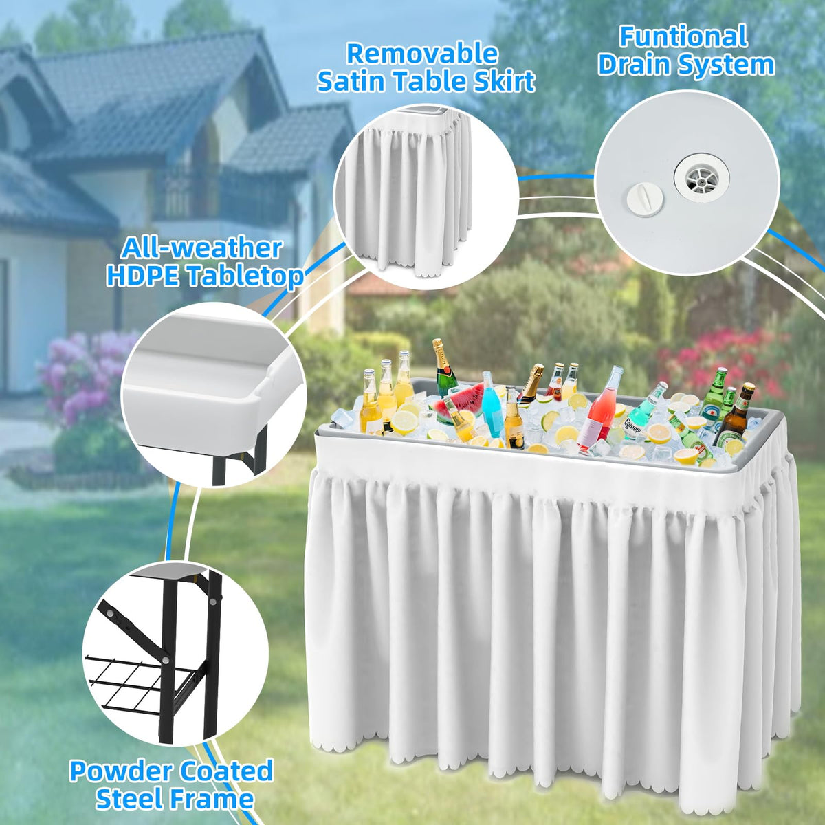Durable high-density polyethylene construction of the ShareWIN table.