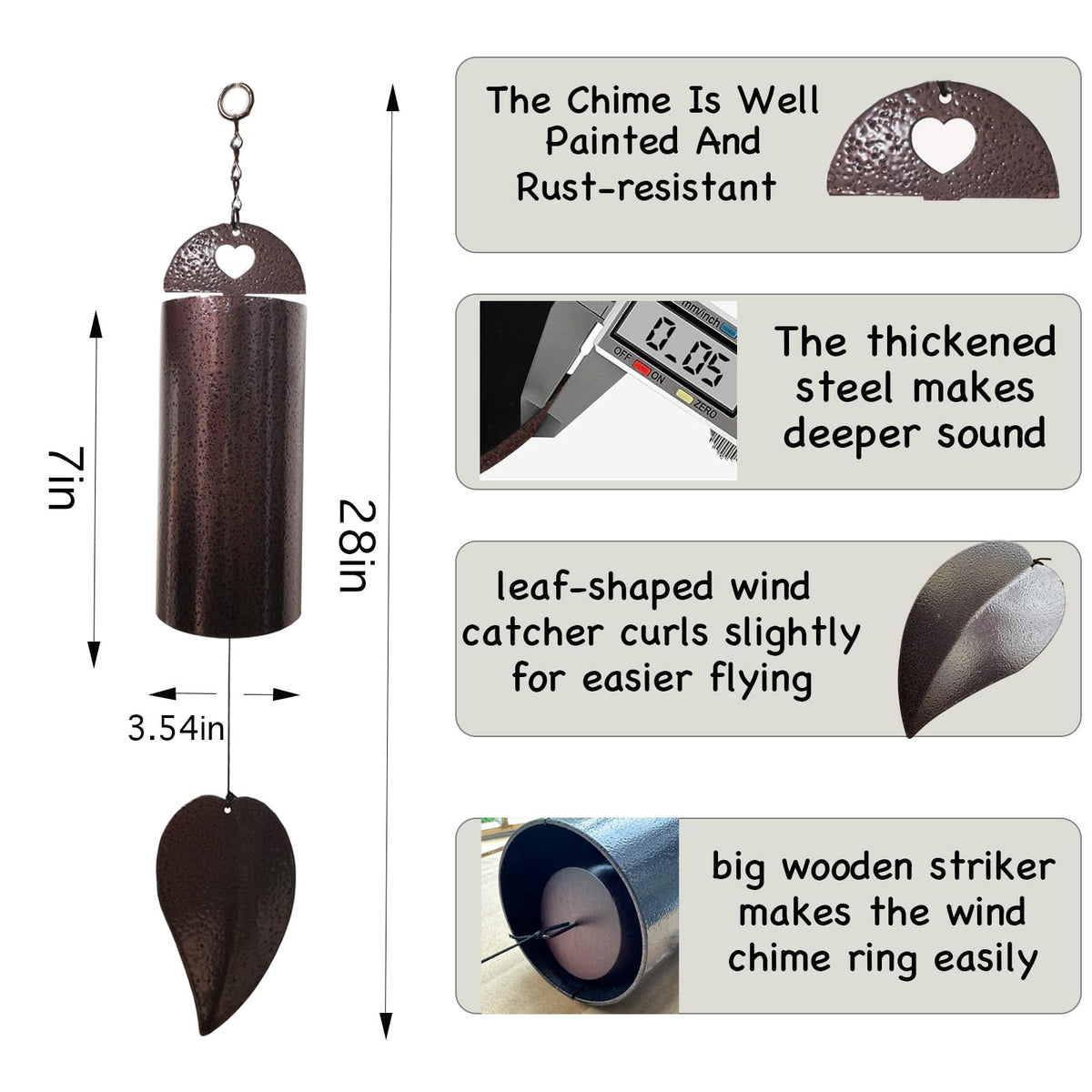 Sharita heavy iron wind chime highlighting durability