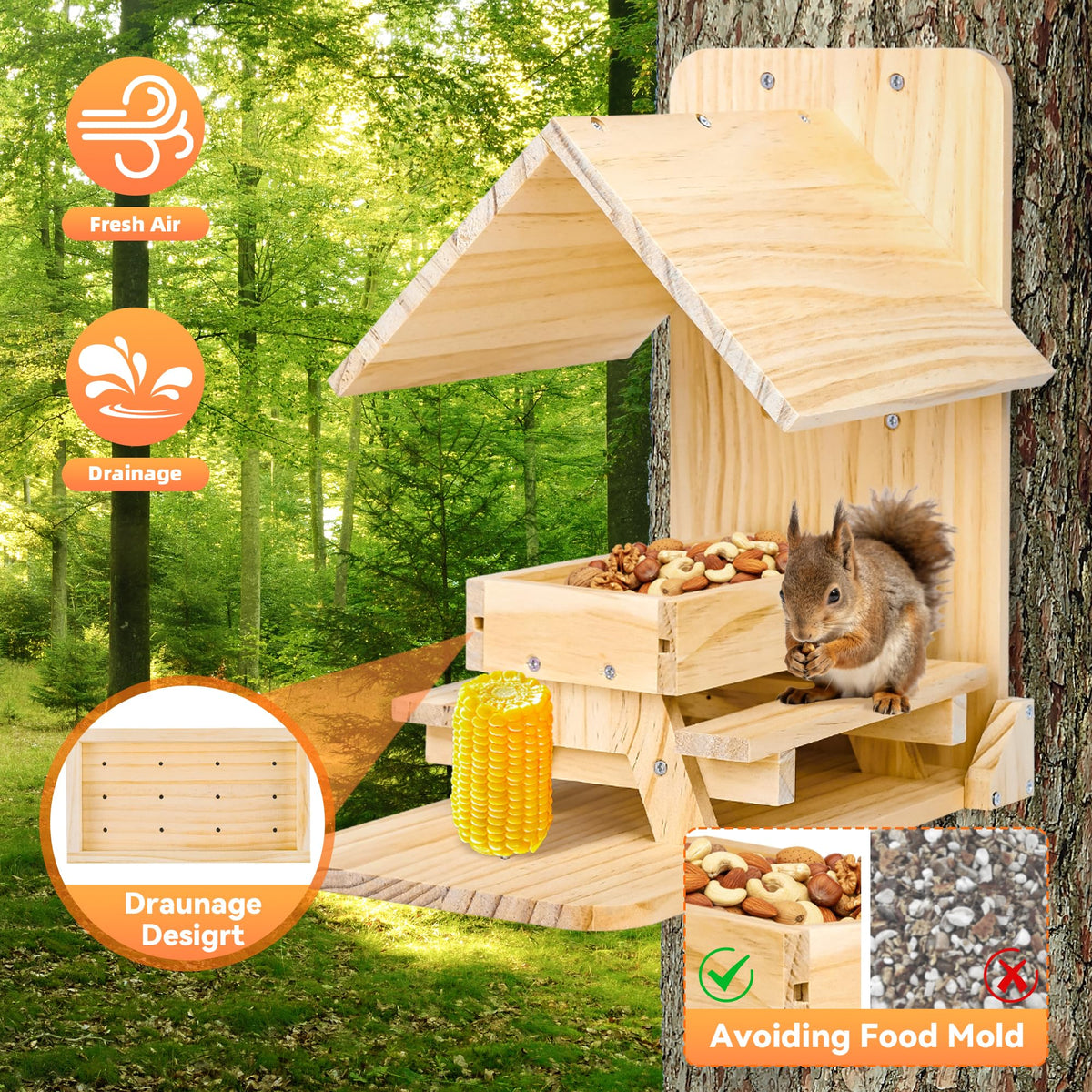 Sharmila Squirrel Feeder quick assembly with included screws and instructions