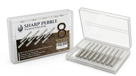 Sharp Pebble chainsaw and lawnmower sharpening bits for precise blade care.