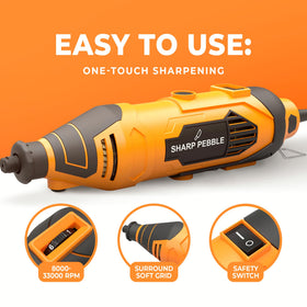 Sharp Pebble wrench ensures secure adjustments during sharpening.