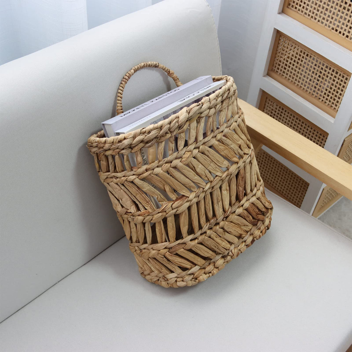SHCMSADO basket with dried flowers creates a decorative focal point