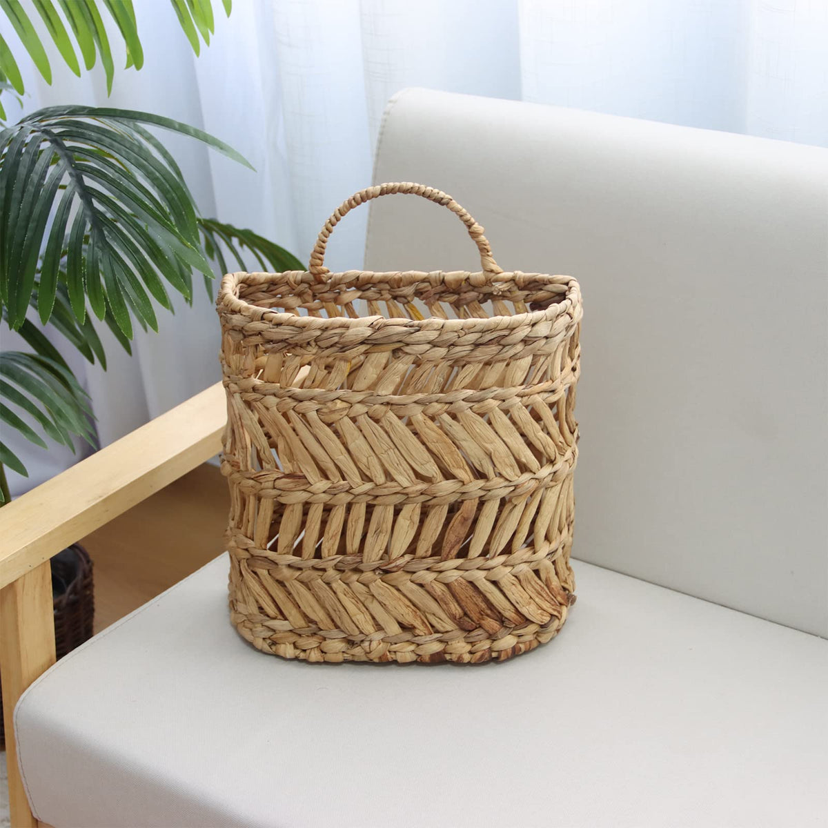 SHCMSADO hanging basket in living room showcases chic rustic charm