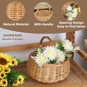 SHCMSADO willow flower girl basket ideal for weddings and decor