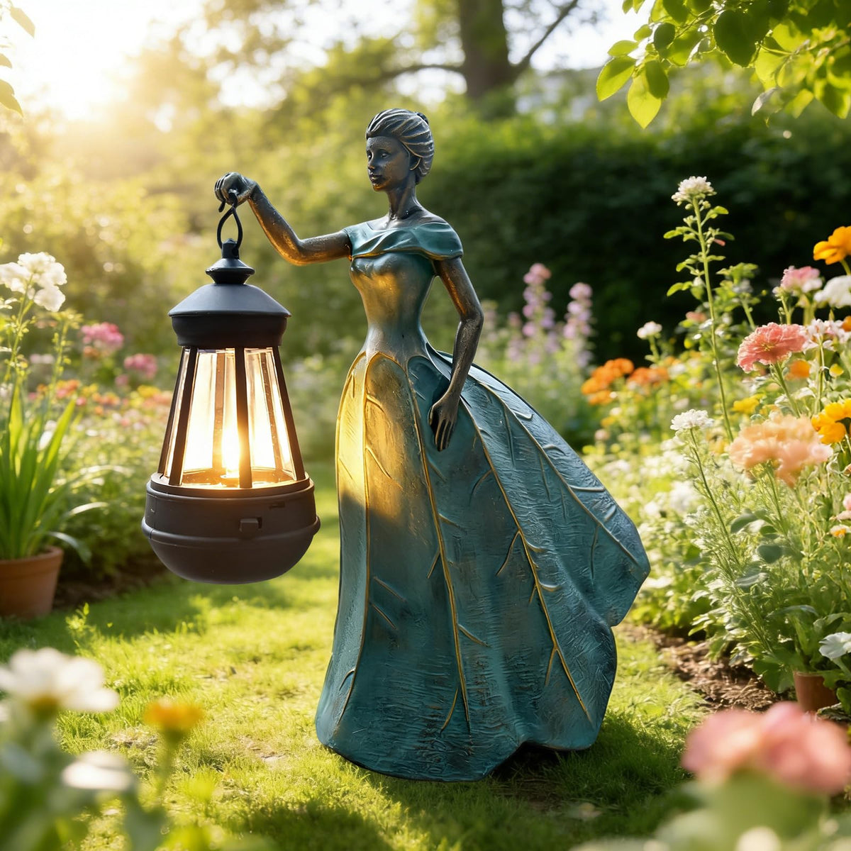 Sheaifun fairy statue shows hand-polished skirt texture for garden charm