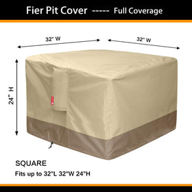 SheeChung 600D cover with PVC coating shields fire pit from water