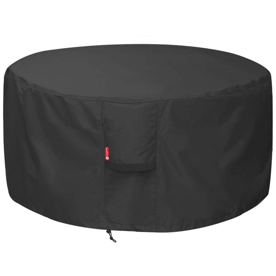 SheeChung 44-inch round fire pit cover protecting a pit from weather