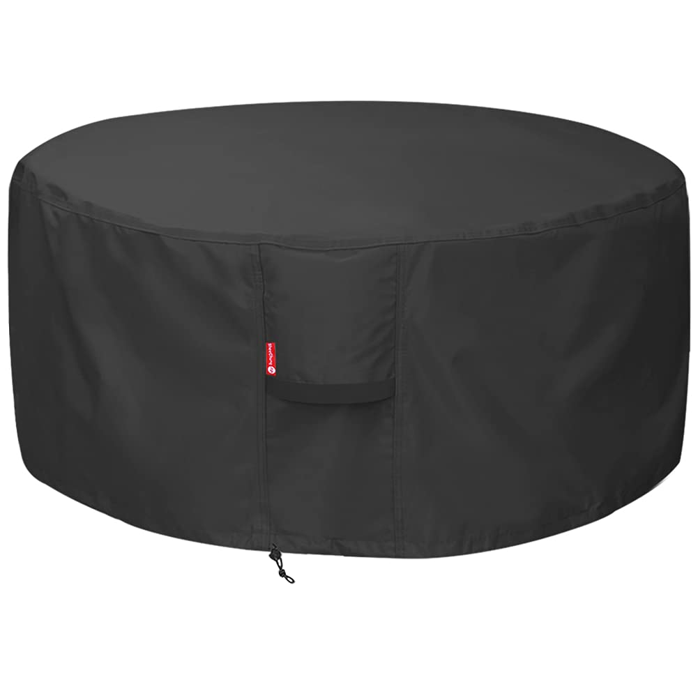 SheeChung fire pit cover delivers full coverage for 50-inch round pits, protecting from rain and snow