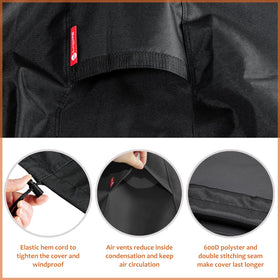 SheeChung fire pit cover adjustable drawstring ensures wind-resistant secure fit.
