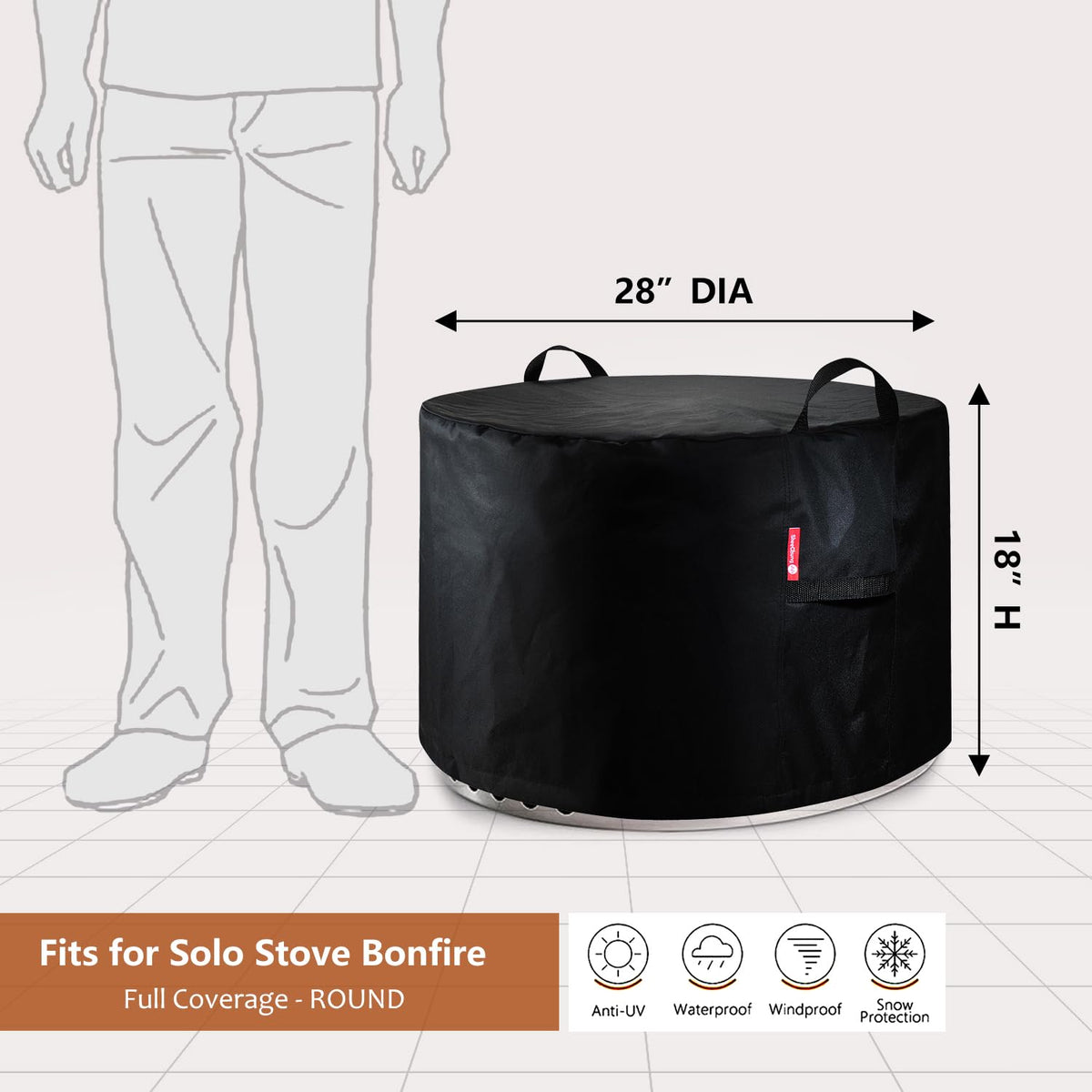 SheeChung Basecamp 24 fire pit covered for all-season shielding