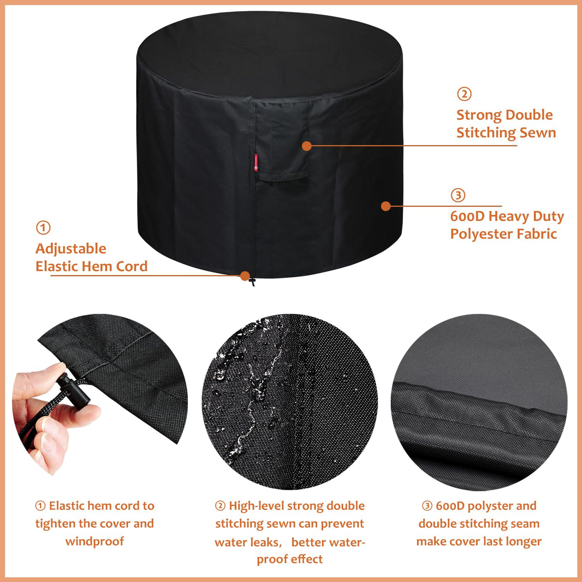 SheeChung heavy-duty 600D fabric and double-stitched seam for durability