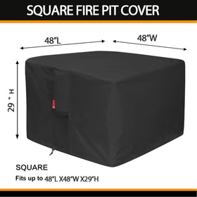 Drawstring-adjusted fit on SheeChung square fire pit cover for a custom look