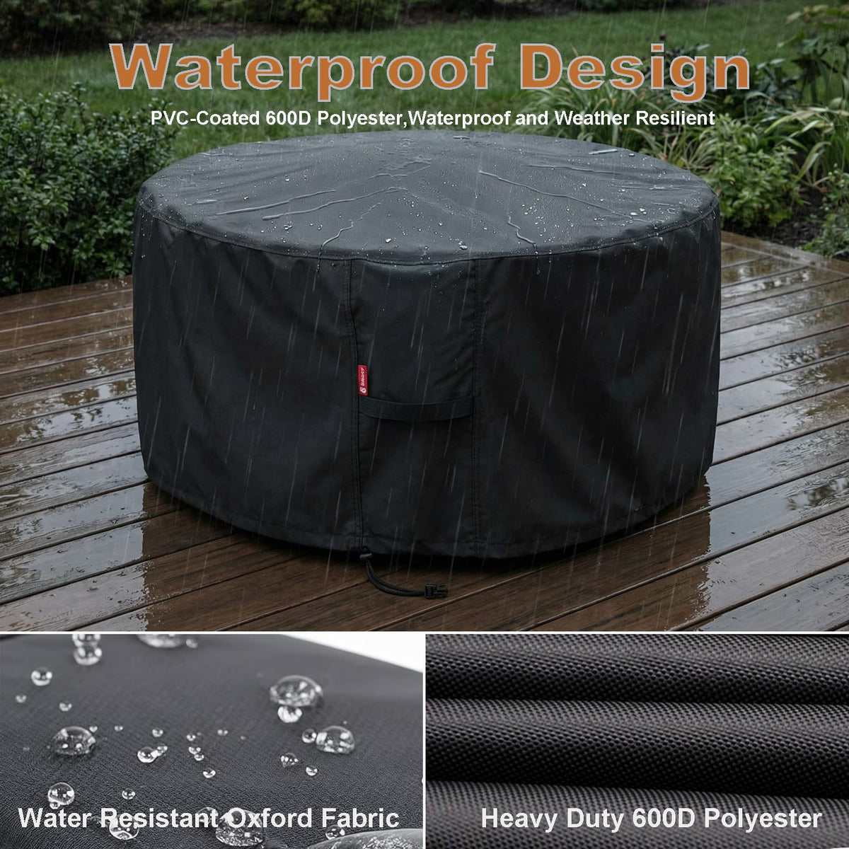 SheeChung fire pit cover is waterproof to keep your bowl dry.