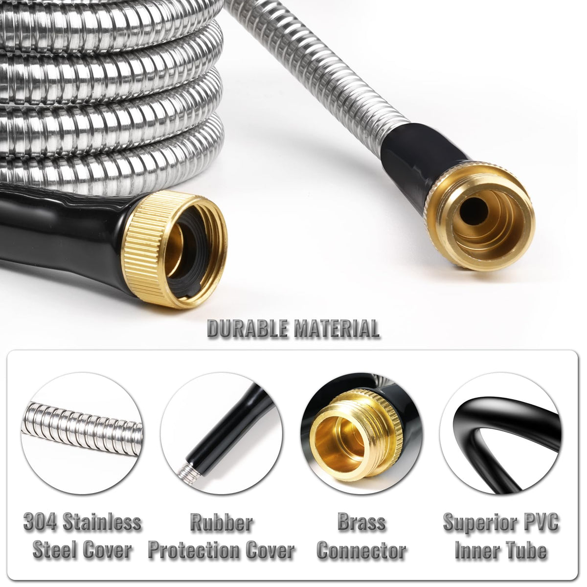 SheeChung lightweight flexible metal leader hose designed for outdoor use.