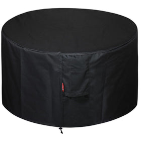 SheeChung round fire pit cover fits 34-38 inch pits for complete outdoor protection.