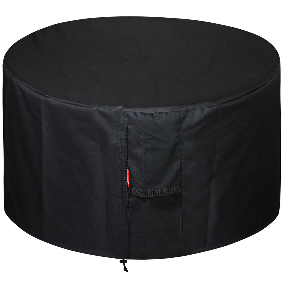 SheeChung round fire pit cover fits 34-38 inch pits for complete outdoor protection.