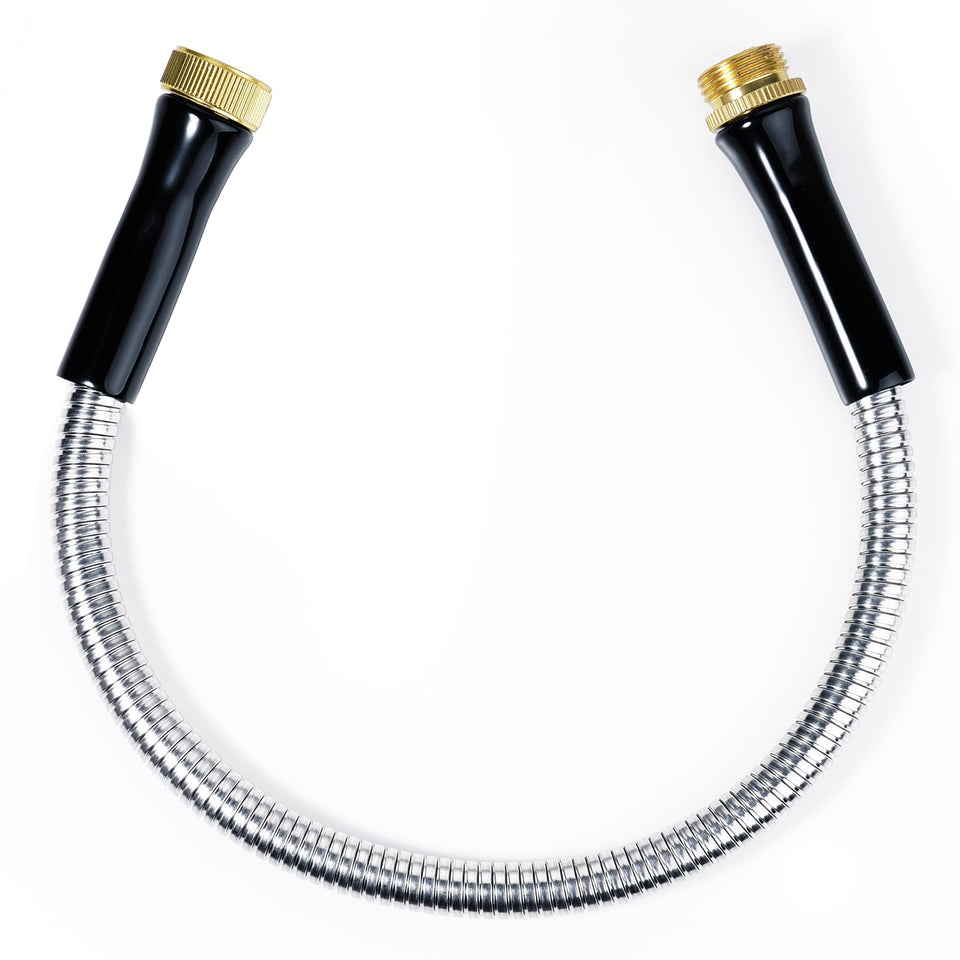 SheeChung short garden hose 2ft with male-to-female connector for quick hose reel setup.