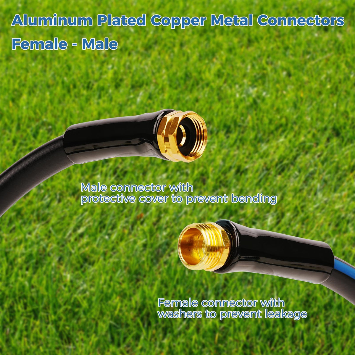 SheeChung Short Garden Hose kink free design reduces tangling during yard tasks.