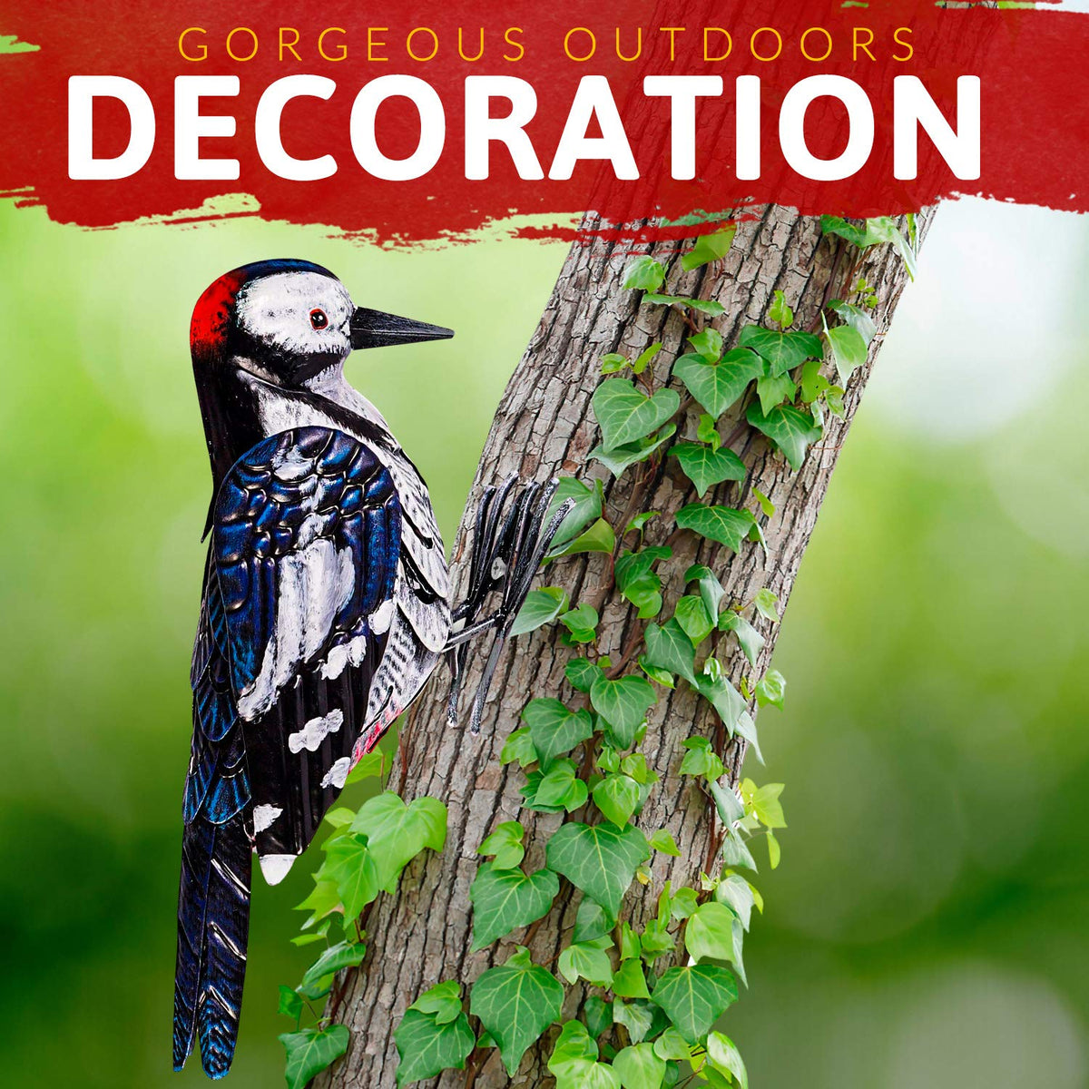 Shefio metal blue jay figurine offers lifelike detail for outdoor spaces