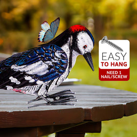 Shefio outdoor art metal bird sculpture complements any yard decor