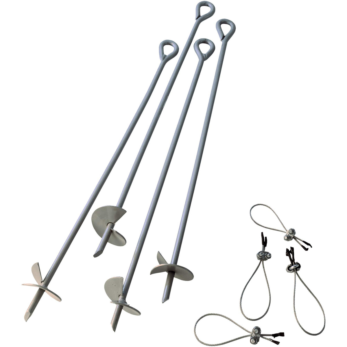 ShelterLogic ShelterAuger corkscrew design provides easy ground bite and strong hold.