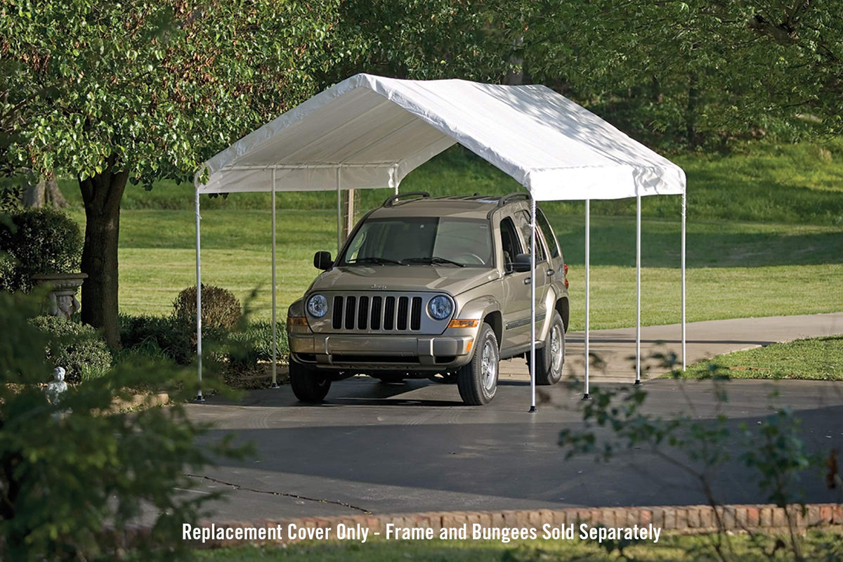 ShelterLogic SuperMax UV protection blocks sun and fading for outdoor use.