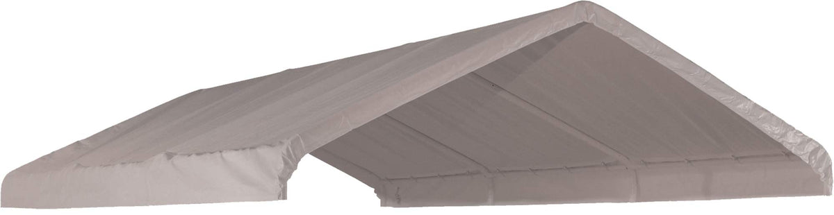 ShelterLogic SuperMax waterproof canopy cover for 10x20 canopy keeps gear dry.