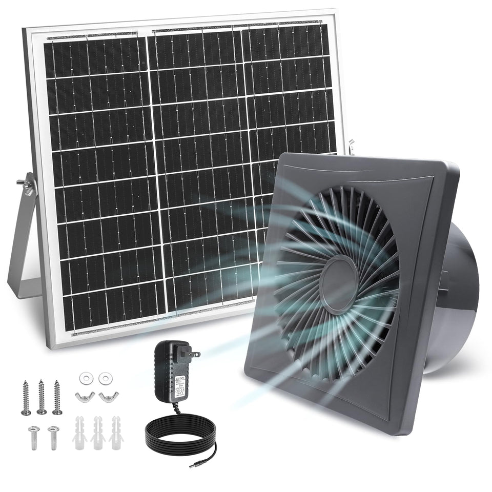 SHENVITASO solar panel 25W powering efficient venting in outdoor spaces