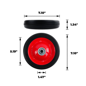 Shepherd ribbed tread solid rubber tire provides stable grip on outdoor surfaces