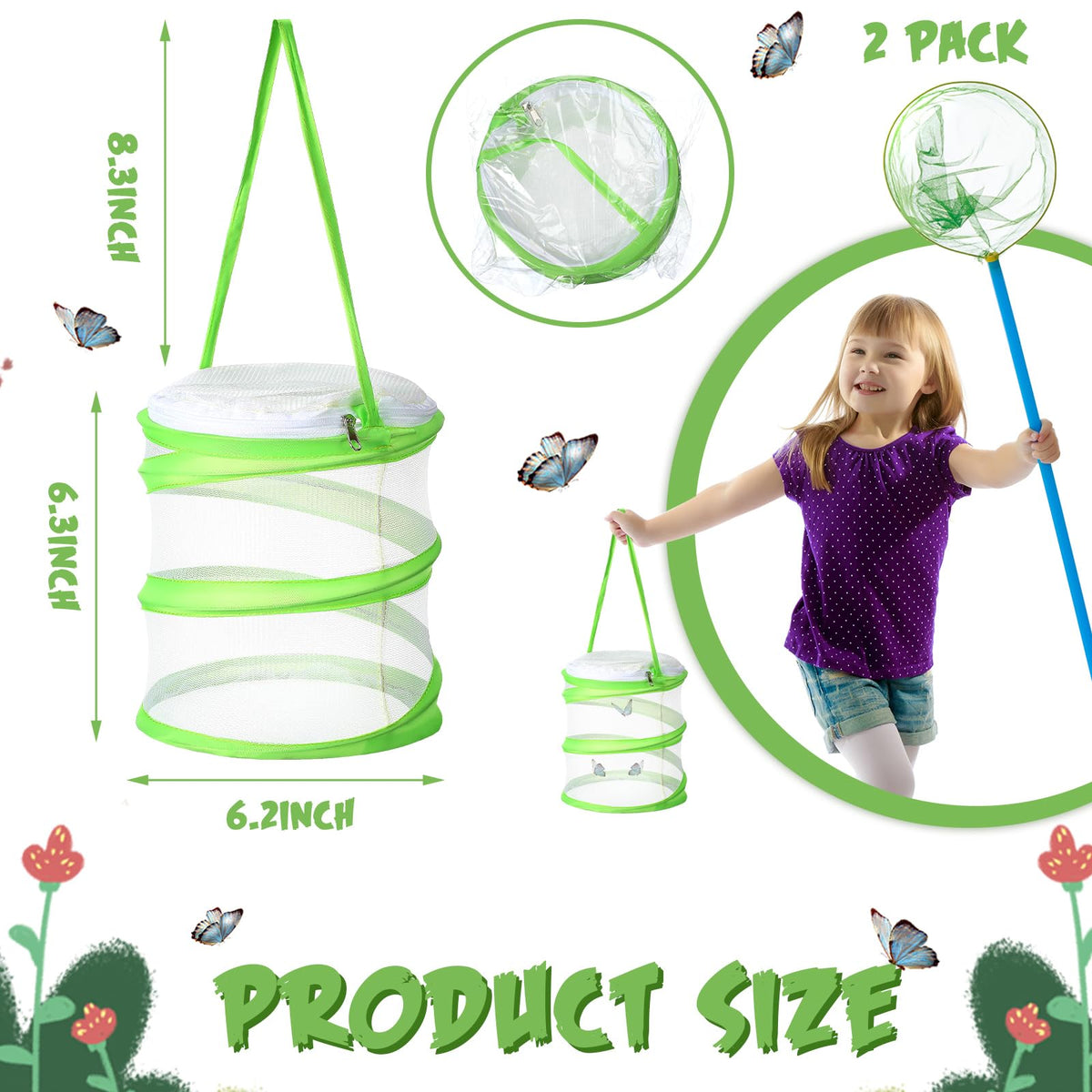 Sherr butterfly habitat top zipper opening for feeding and release