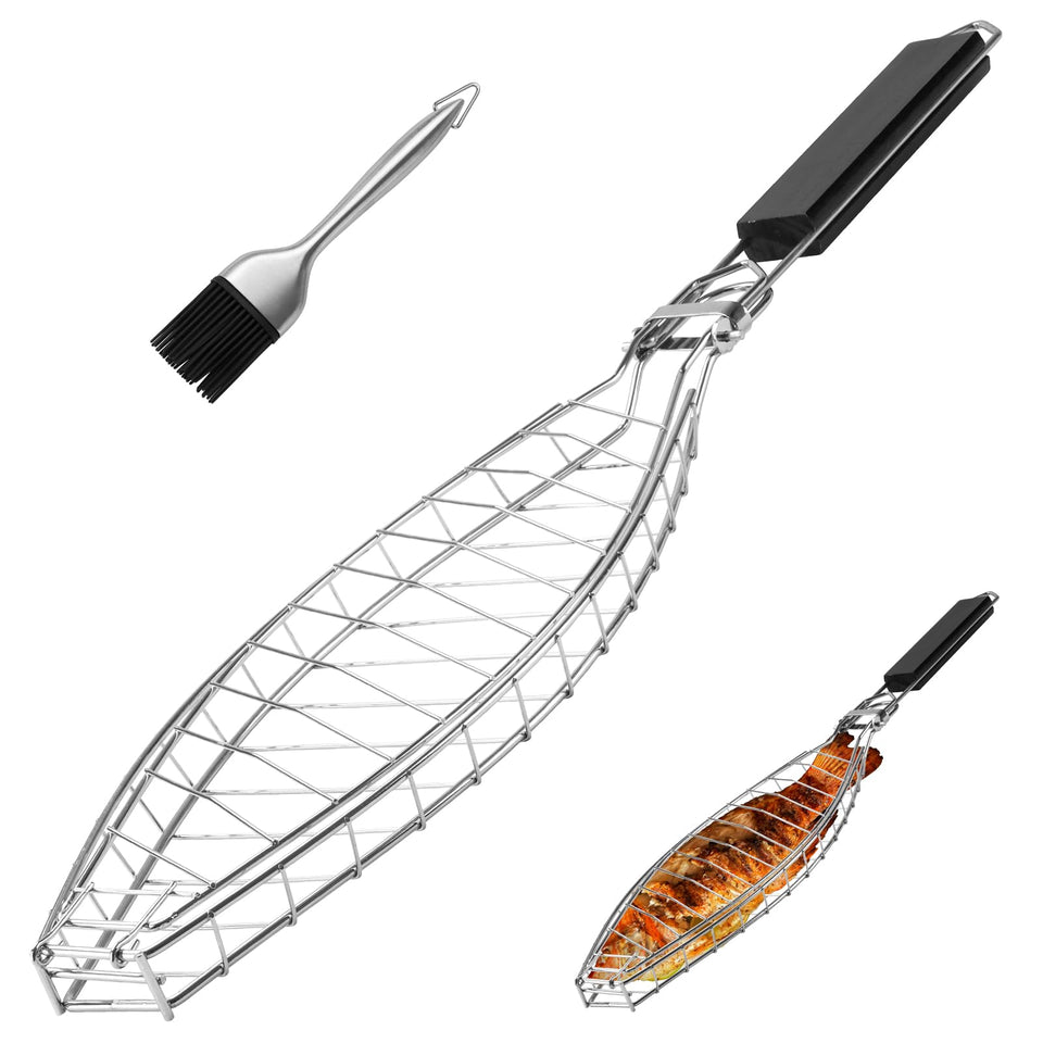 Shidaishiye fish grill basket for oven securely holds large fish for even grilling